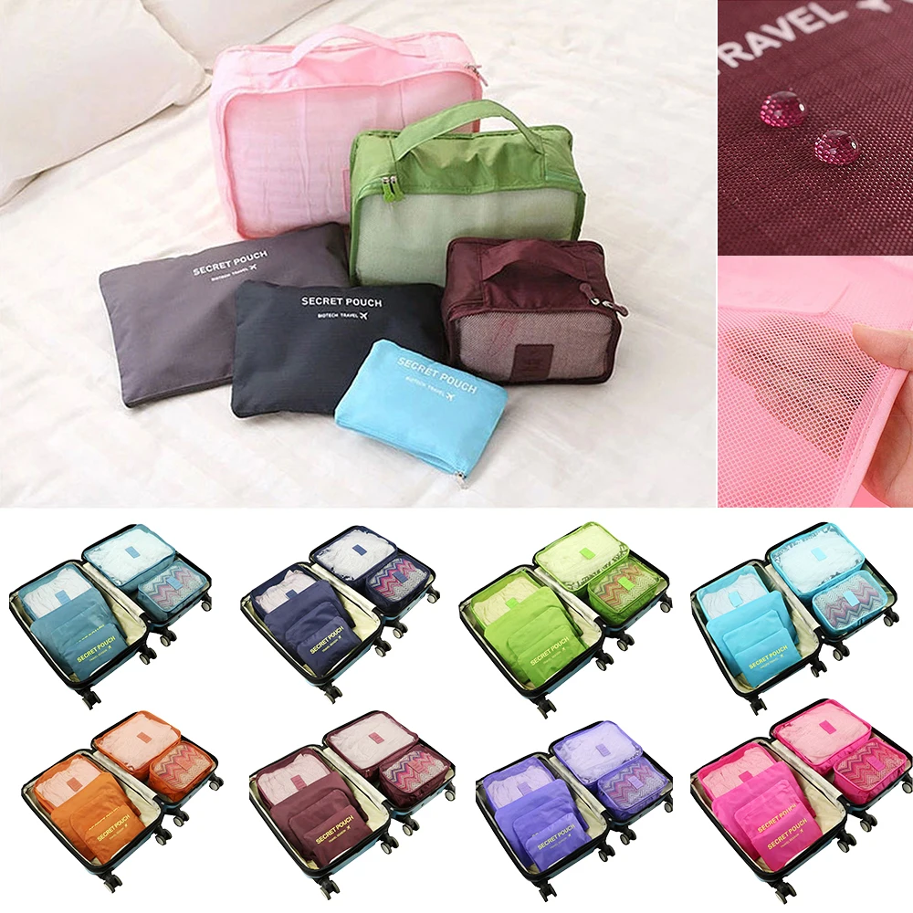6 шт./компл. водонепроницаемая дорожная сумка для хранения одежды шкаф багажа