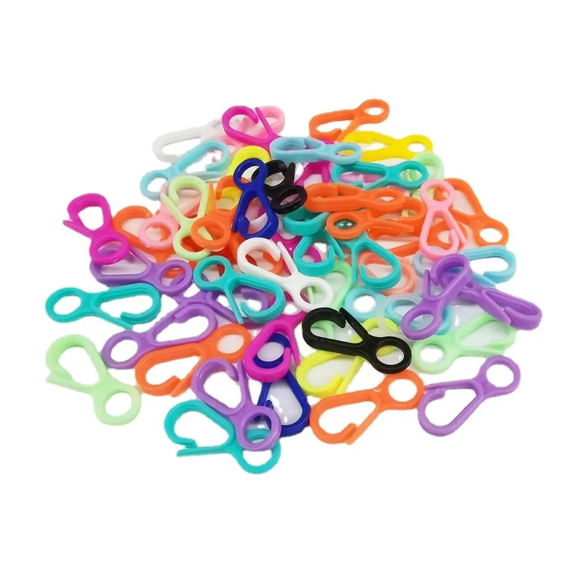 

100pcs/lot Cross-border 33mm plastic hook plastic lobster clasp mask chain rope DIY jewelry accessories color keychain