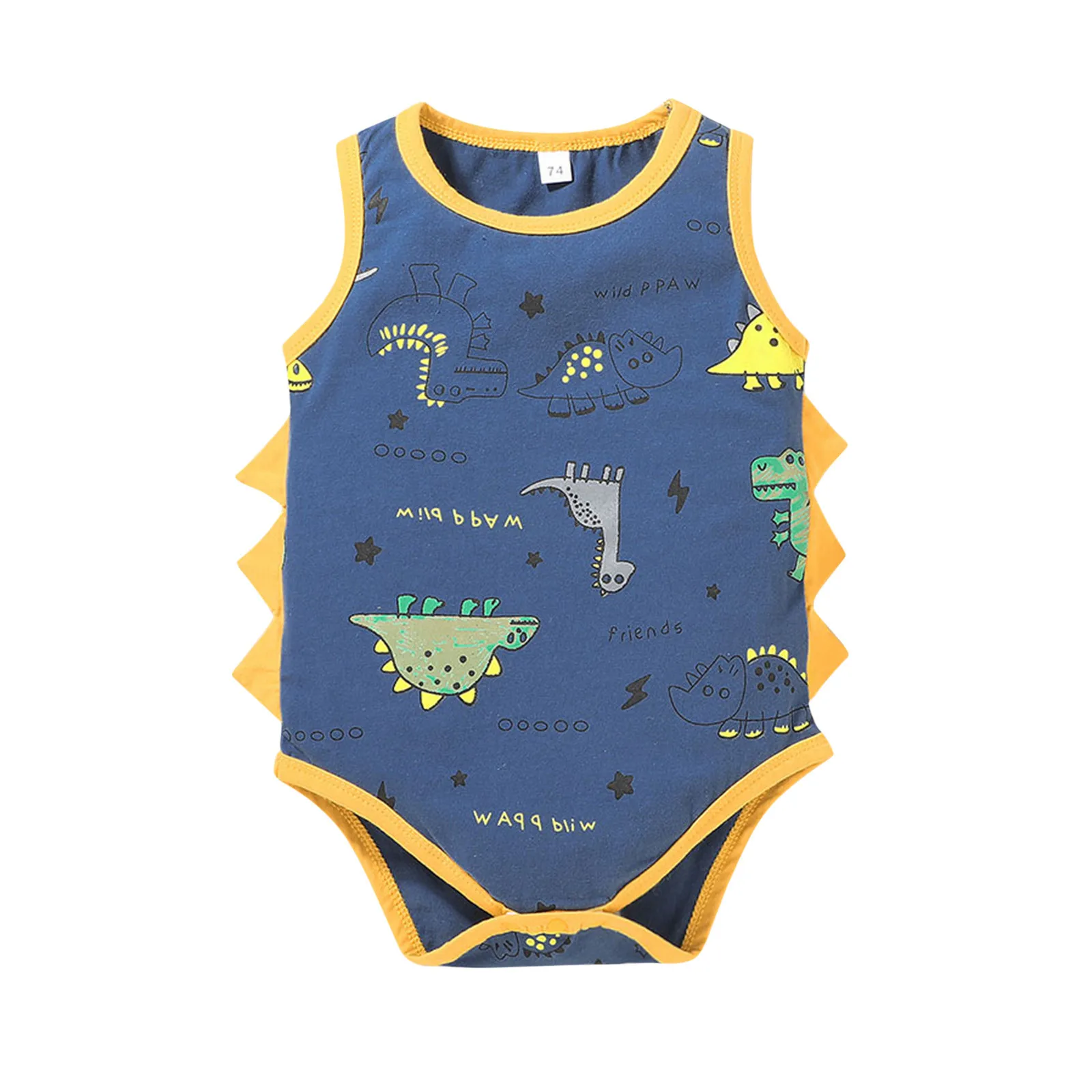 

Newborn Baby Boy Bodysuit Sleeveless Cute Cartoon Dinosaur Print Romper Infant Summer Outfit Fashion Child Boy Clothes 3 6 9 12M