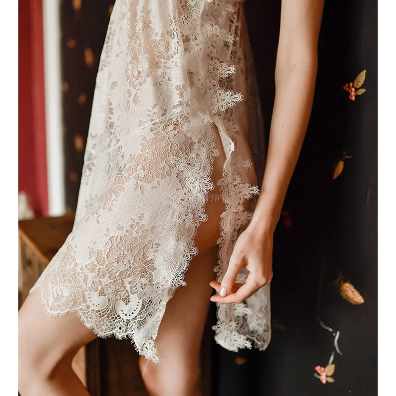 Французский с низким вырезом на спине ночная рубашка пикантная Пижама воды