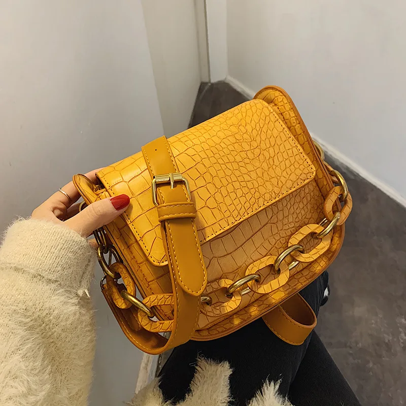 Женские сумки через плечо полукруглые из крокодиловой кожи женская наплечная