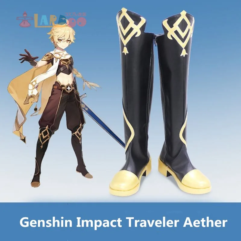 

Manles Genshin Impact Traveler Aether Games Cosplay Shoes Boots