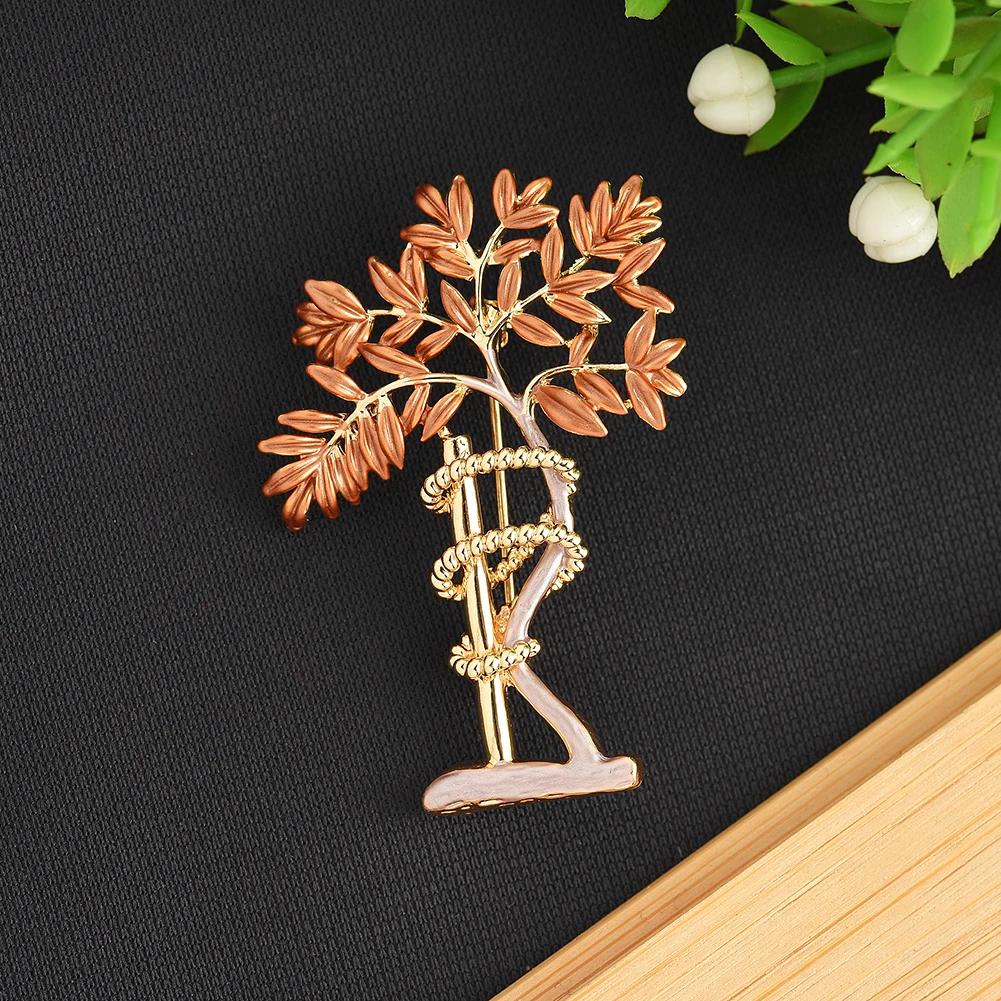 

Fashion Gold Color Tree Brooches Vintage Elegant Leaf Wedding Pins Party Coat Accessories Brooch Pin for Women Mother's Day Gift