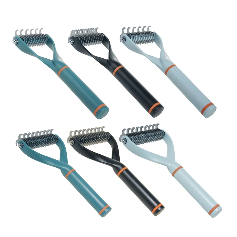 Pet Grooming Brush Double Sided Shedding and Dematting Undercoat Rake Comb for Short Long Haired Dogs &amp Cats 11/17-Tooth | Дом и сад