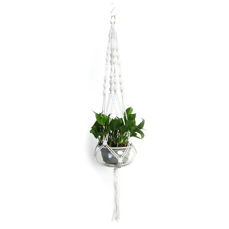 

Hand Knitting Natural Cordage Plant Hanger Basket Flower Pot Hanging Rope Holder String Wall Home Garden Balcony Decor