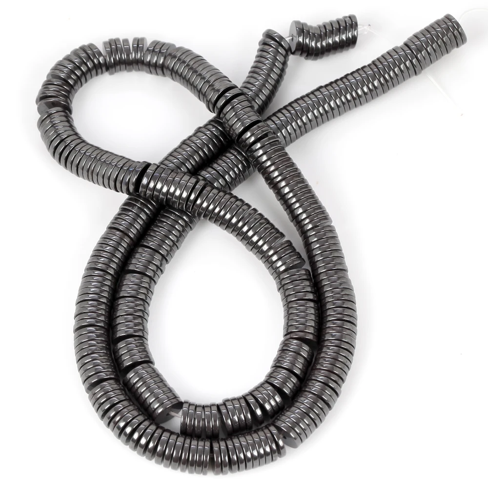 

Black Hematite Natural Stone Beads Round Loose Spacer Rondelle Beads For Jewelry Making Diy Bracelet Necklace Accessory 3/4/6mm