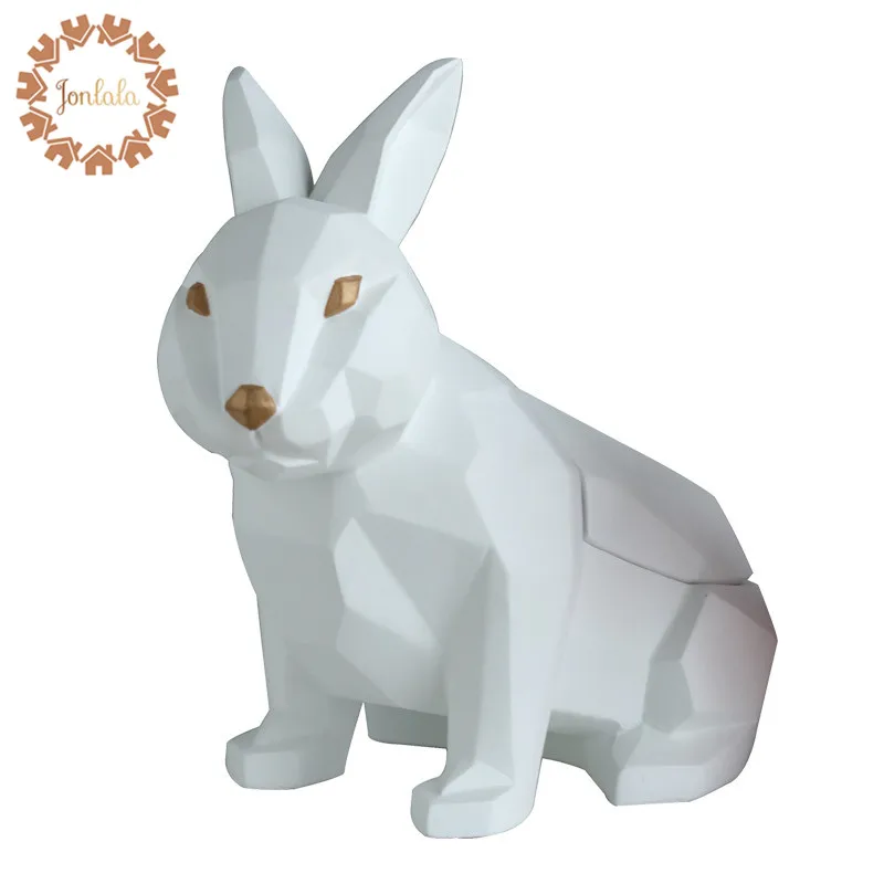 Creative Geometry Rabbbit Tissue Holder Cassette Paper Pumping Tray Living Room Coffee Table Decoration Rabbit Best Gift | Дом и сад