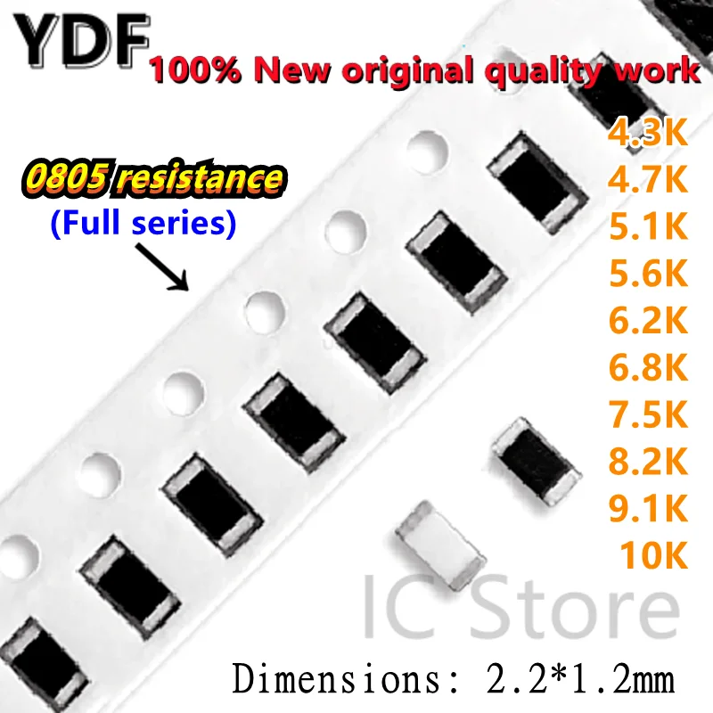 (100 шт.) 100% Новый 0805 4 3 K 7 5 1 6 2 8 9 10K... 5% Высокоточный SMD комплект сопротивления