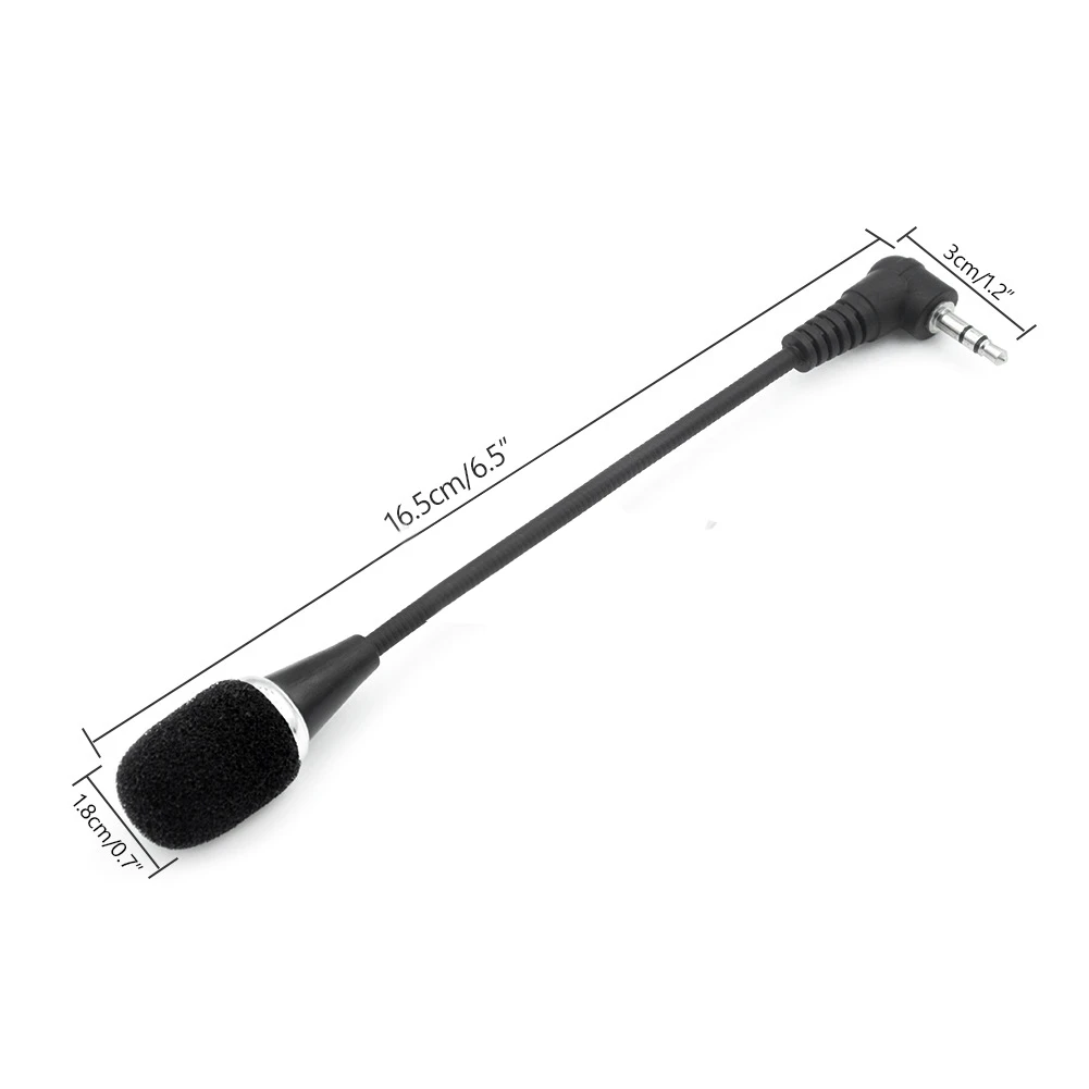 

Mini 3.5mm Jack Wired Audio Microphone for Computer Laptop Tablet Skype Flexible Microphone