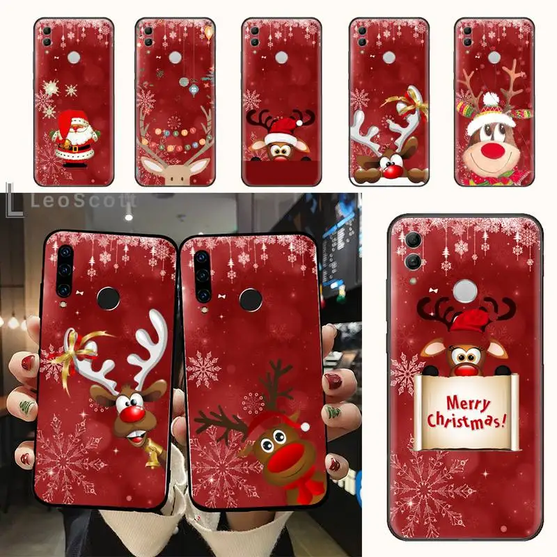 

Christmas New Year gifts elk snow Phone Case For Huawei honor Mate 10 20 30 40 i 9 8 pro x Lite P smart 2019 nova 5t