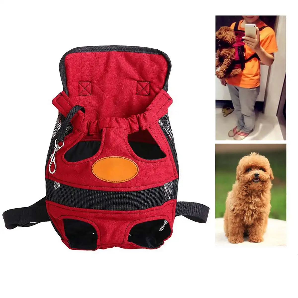 

Outdoor Pet Travel Bag Double Shoulder Portable Travel Backpack Outdoor Pet Dog Carrier Bag Pet Dog Front Bag Mesh Backpack Head
