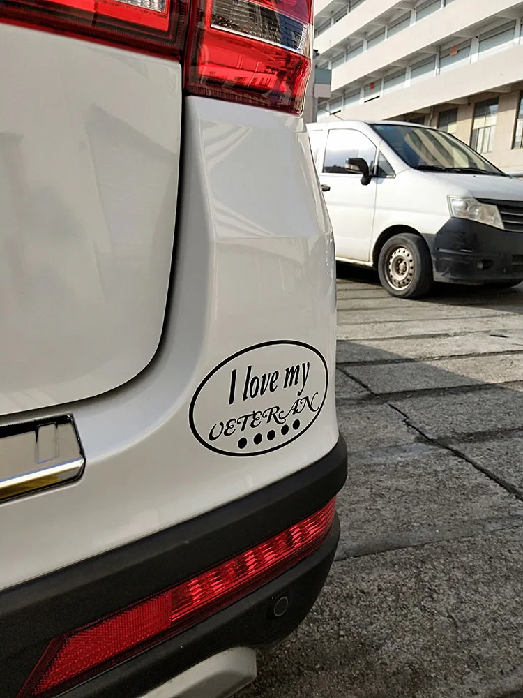 

ZTTZDY 17.3CM*10CM Fashion I Love My Veteran Vinyl Oval Decor Decal Car Sticker ZJ2-0025