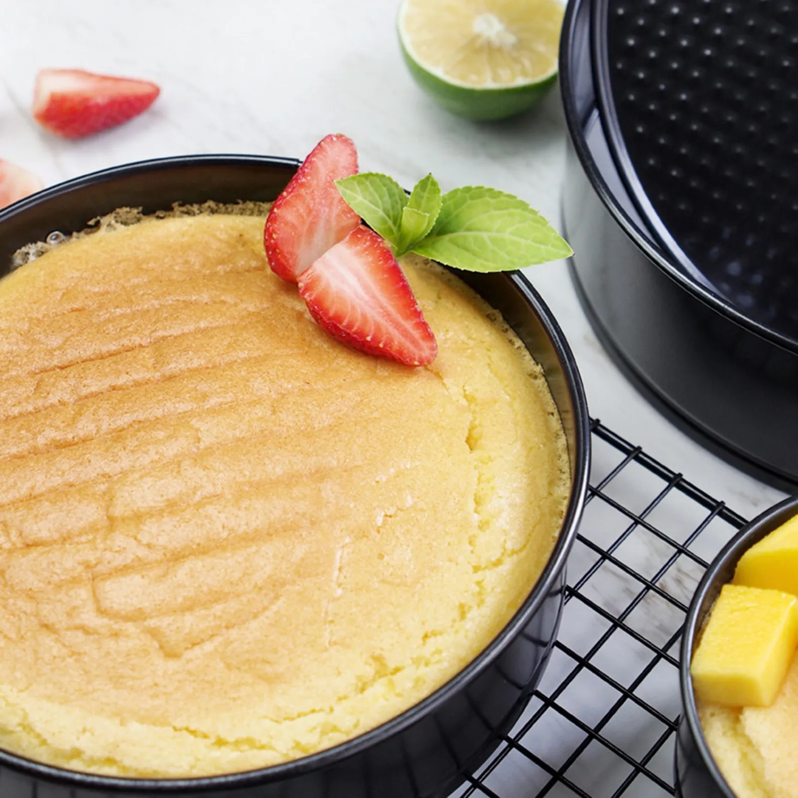 4Pieces 11x5cm Non Stick Cake Mold Baking Pan Tray Spring Form Round Bakeware Set Dishes Springform Pans For Home #41 |