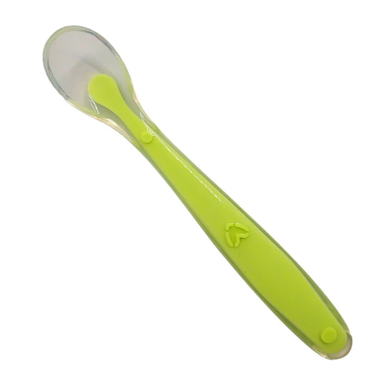 Green Spoon Детские Силиконовые обеденные тарелки милый мультфильм утка малыш ребенок тренировочная тарелка поднос посуда Дети еда чаша для кормления Посуда Нескользящая - Цвет: Green Spoon