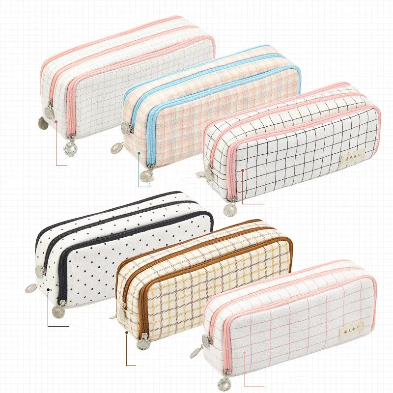 

Large Capacity Pencil Case Kawaii Canvas Pencilcase School 40Pcs Pen Case Supplies Pencil Bag School Box Pencil Pouch Stationery