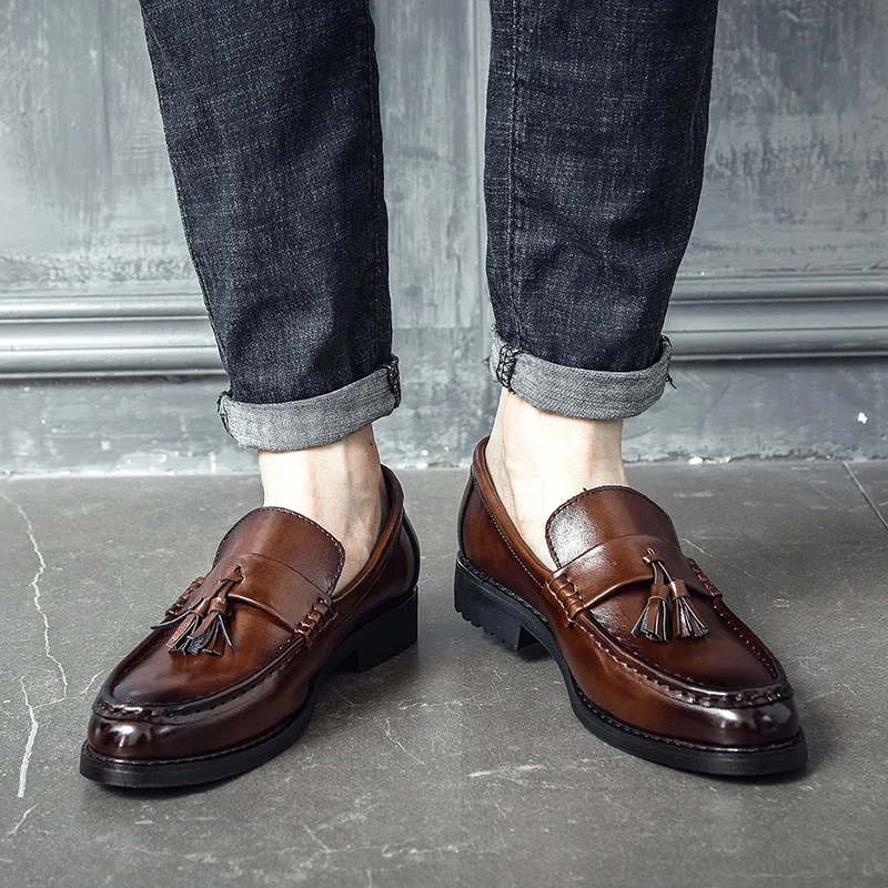 

2019 Newest Luxury Men Formal Mariage Wedding Party Shoes High Quality Pointed Toe Business Shoes Men Loafers Oxford Shoes