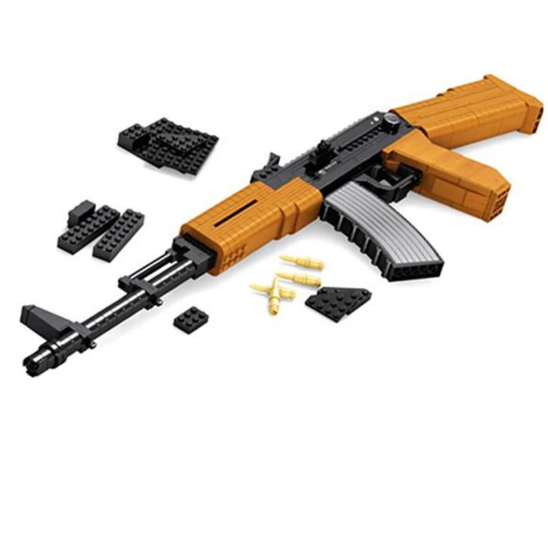 

SWAT Ausini Guns Kits Ww2 AK47 Army Sniper Rifle Revolver Pistol Building Blocks Boy Toy Packs Weapons Desert Eagle M6 technique