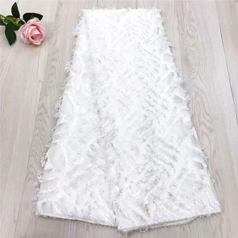 Африканские кружевные ткани новейший дизайн свадебные белые шифоновые сетчатые