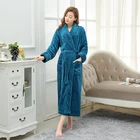 Женский фланелевый Халат, длинный теплый банный халат до середины икры, с длинным рукавом, кимоно, халат для невесты, халат для подружки невесты