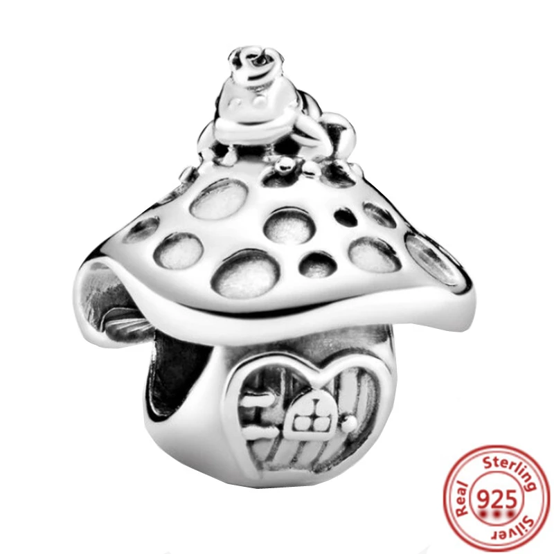 

New 925 Silver Duck Mushroom House Robot Headphone Beads Pendant Fit Original Pandora Charms Bracelets Women DIY Fashion Jewelry