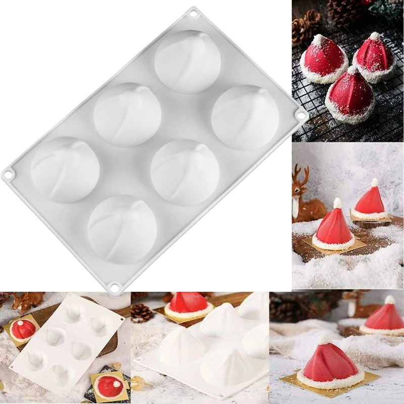 6 отверстий Рождественская шапка мусс силиконовая форма для выпечки в форме