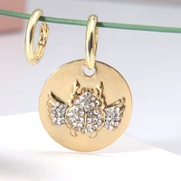 itenice asymmetrical golden yellow polished owl rhinestone earrings accessories fashion exquisite female earmuffs earrings
