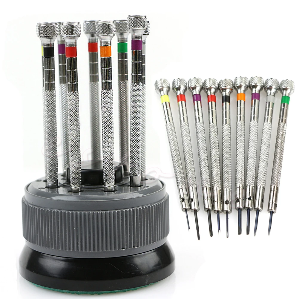 

0.8 Mm-2. 0 Mm Useful Watch Glasses Flat Blade Flat Head Screwdriver 9 Size Screwdrivers ROTATING and a Non-slip Bottom