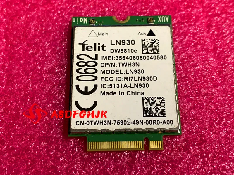Telit LN930 DW5810e M.2 TWH3N NGFF 4G/LTE/DC-HSPA + WWAN беспроводная сетевая карта для DELL Venue 11 |