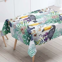 rectangular tablecloths decorative table cover 3d printing toucan cartoon bird dining table cloth
