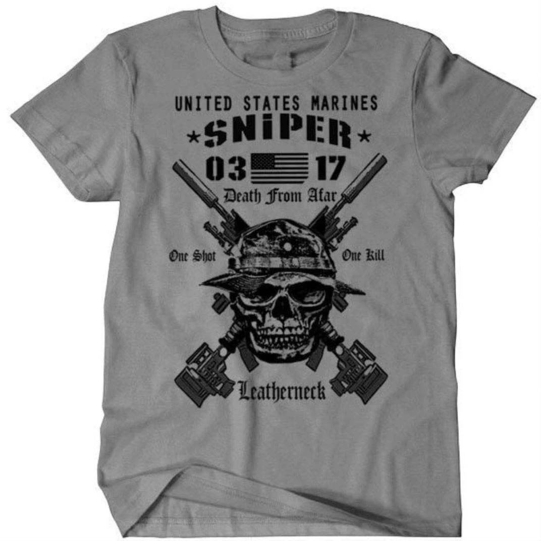 Новинка USMC разведчик снайперская футболка США морские военные МОП 0317 боевые