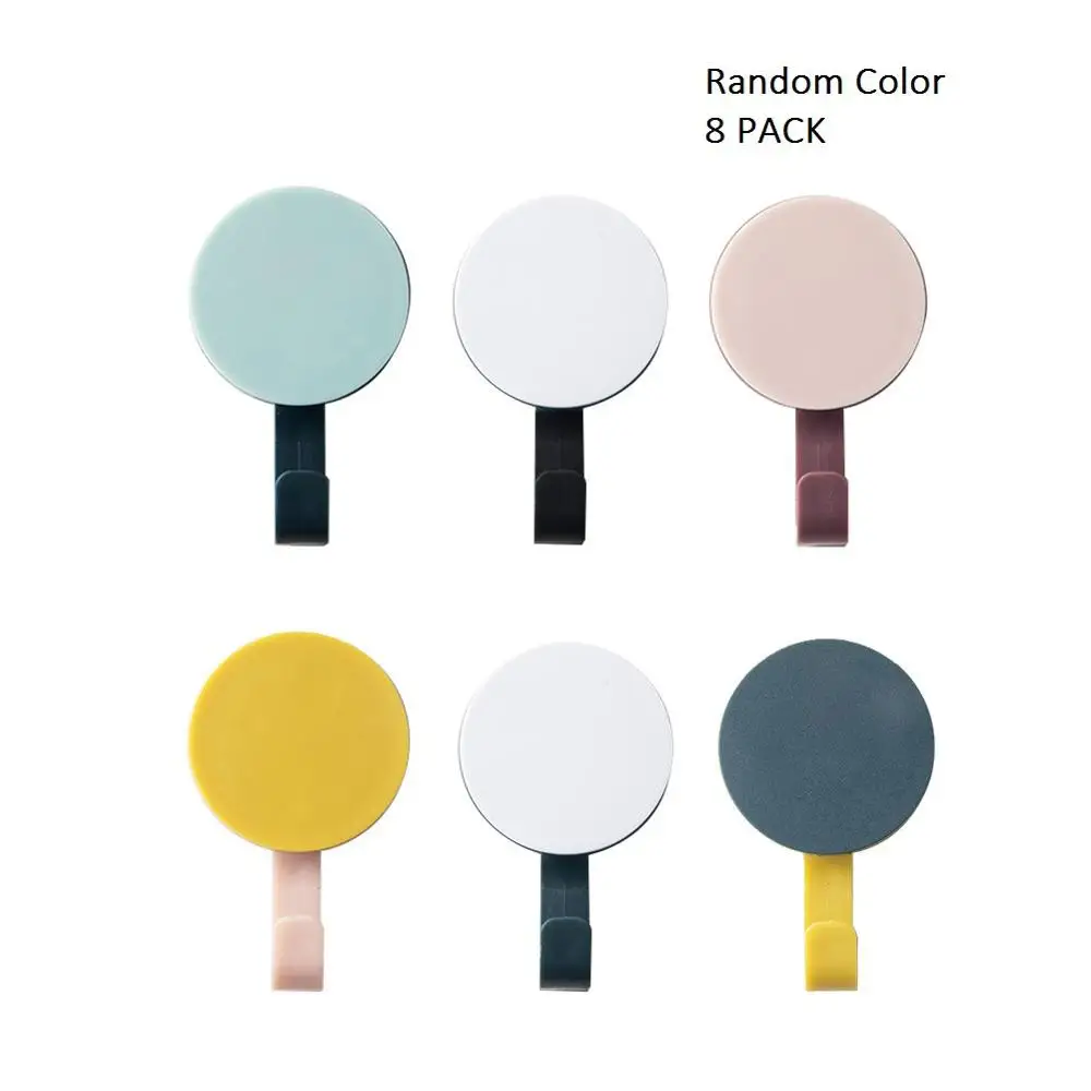

8PCS Random Round Shape Wall Hooks Decorative Self Adhesive Key Hooks For Hanging Towel Storage Rack For Bathroom Kitchen 25