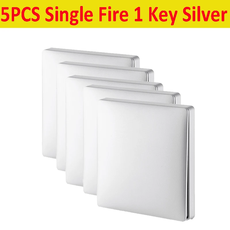 5PCS SingleFire 1key AQara серебристый/Золотой беспроводной умный настенный выключатель одиночный/ноль огонь свет Swich приложение дистанционное управление Интеллектуальный связь умный переключатель - Цвет: 5PCS SingleFire 1key