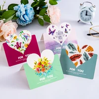 10pcsbag butterfly color love heart shape greeting card valentines day gift card wedding invitations romantic thank you cards