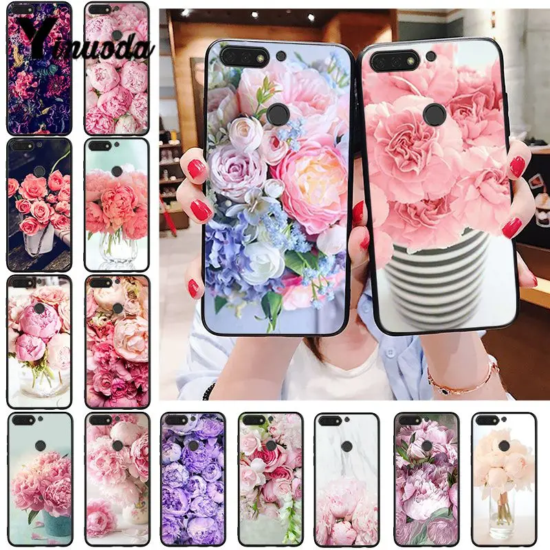 

Yinuoda Elegant Pink Purple Peony Flower On the Vase Phone Case for Huawei Honor 8A 8X 9 10 20 Lite 7A 5A 7C 10i 9X pro Play 8C
