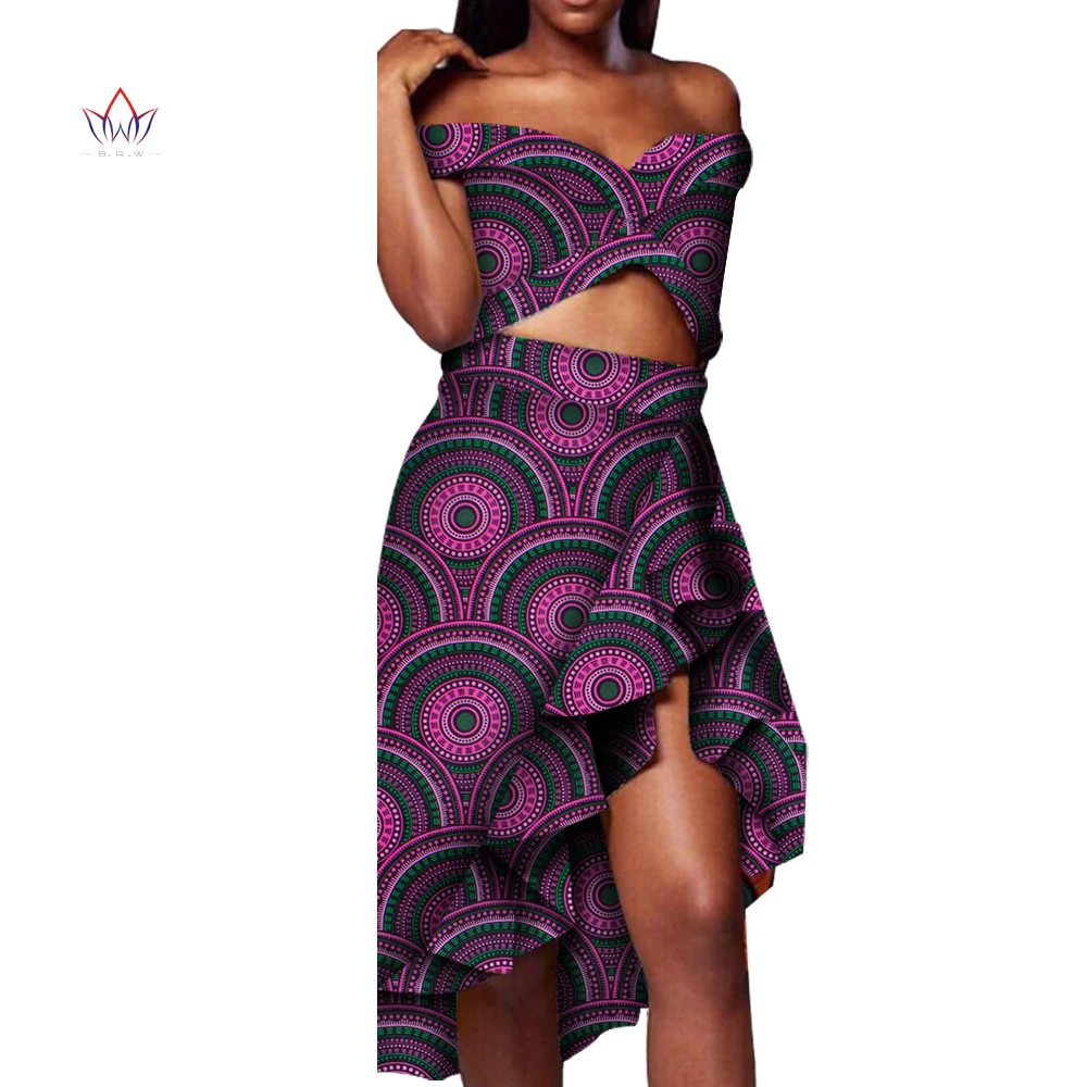 Летние африканские костюмы с юбкой Дашики для женщин Элегантный женский