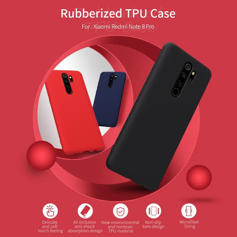 Чехол NILLKIN для Xiaomi redmi note 8 Pro резиновый защитный чехол из ТПУ задняя крышка
