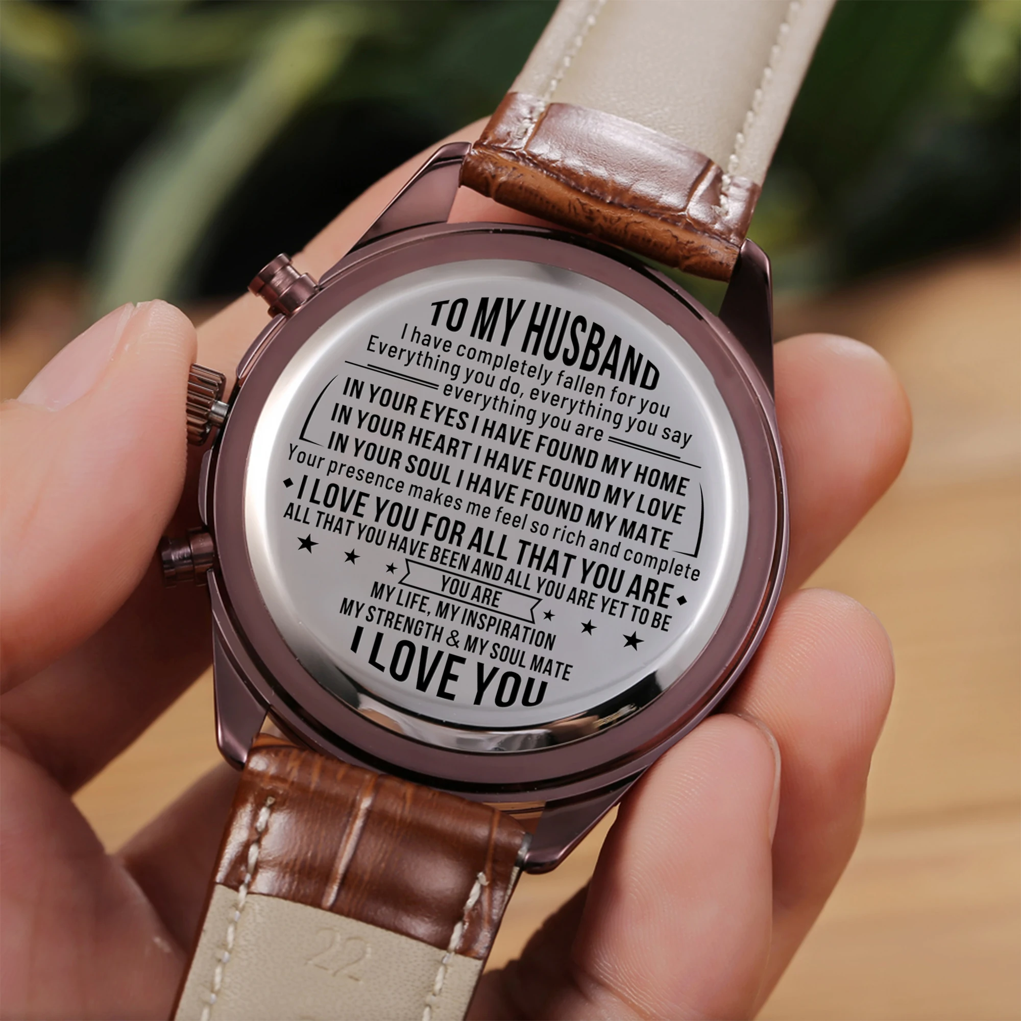 

TO MY Husband I Love You Design Men's Watch Hours Husband Boyfriend Dress Clock Male 30m Waterproof Business Leisure Gifts