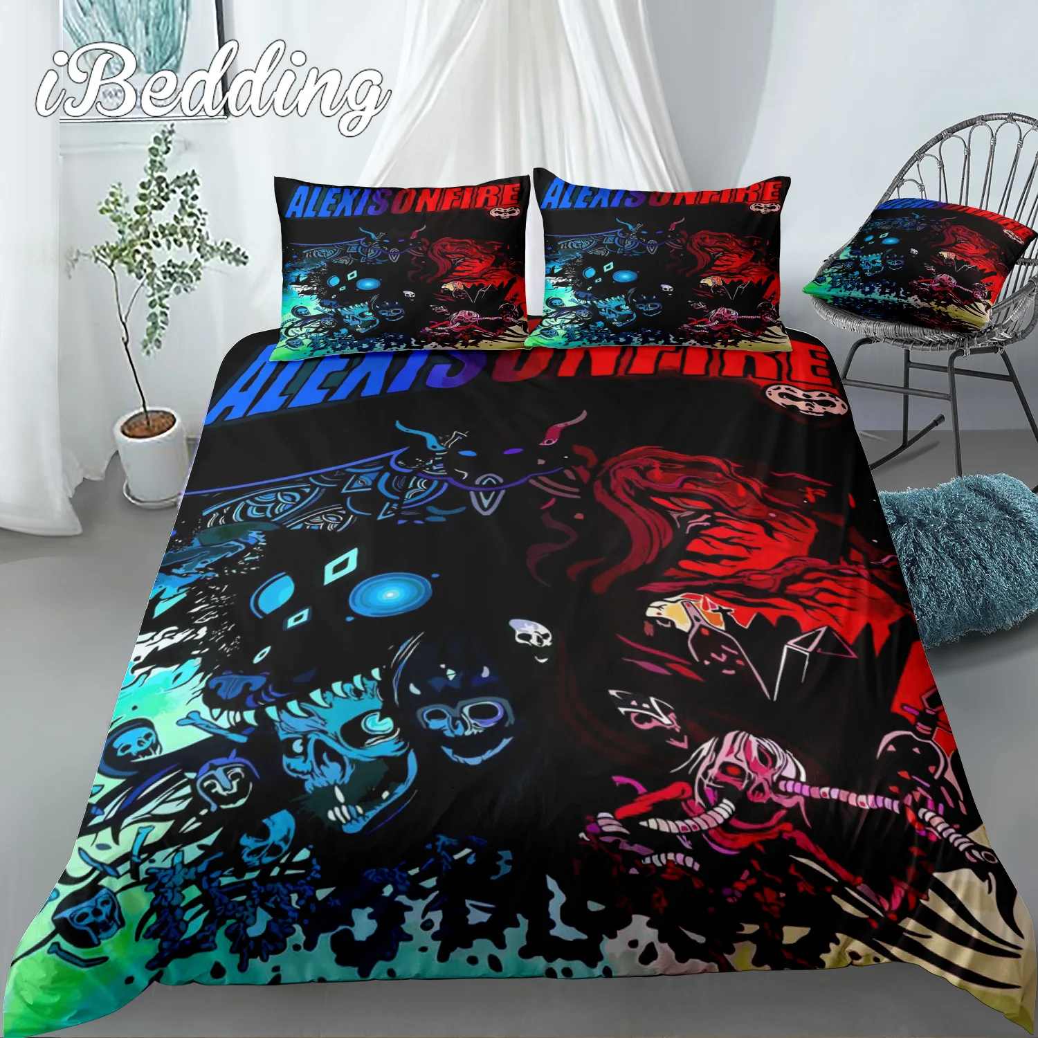 Комплект постельного белья из микрофибры Ahegao в стиле поп-арт с изображением лиц