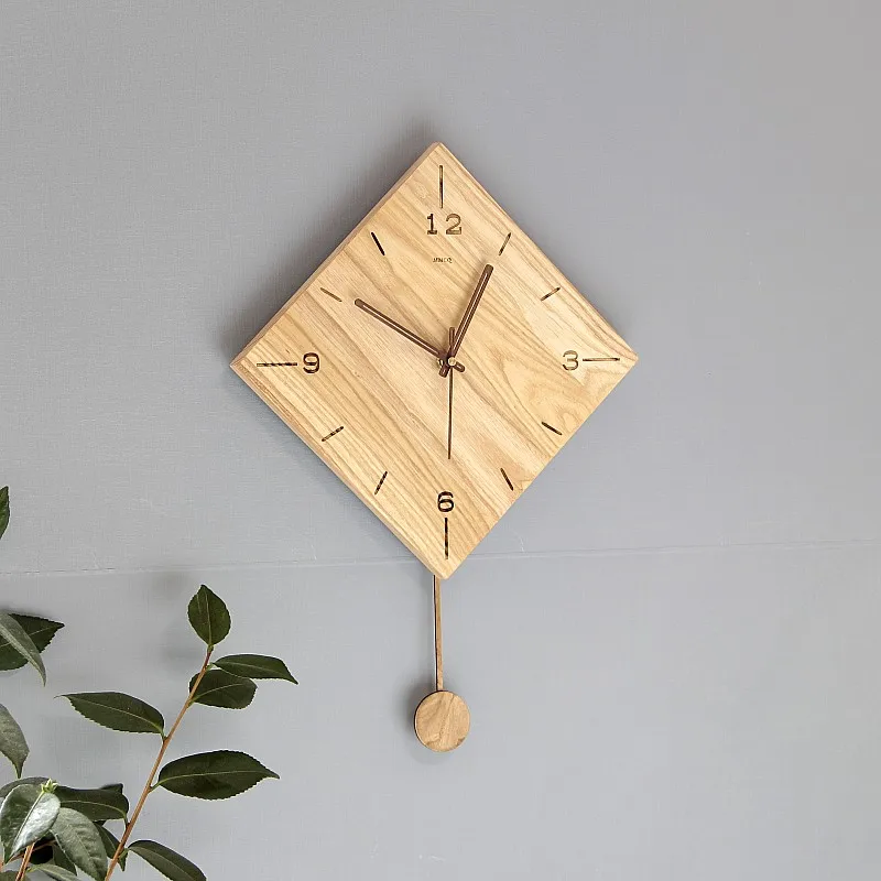Деревянные маятниковые настенные часы Тихая гостиная винтажные креативные с
