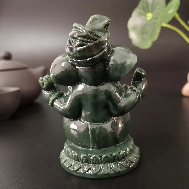 Статуя Будды Ganesha скульптура бога слона искусственный нефрит каменные фигурки