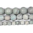 Бусины Из Натурального матового зеленого камня, в полоску, с венами, круглые бусины россыпью для изготовления ювелирных изделий, рукоделия, браслета, нитка 4-12 мм