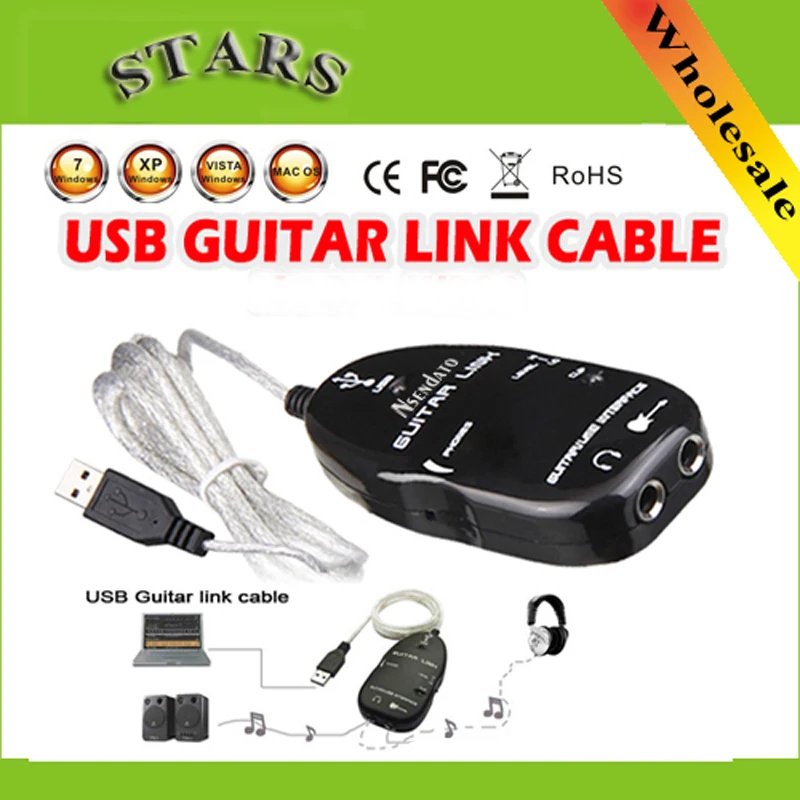 USB 2 0 кабель для подключения гитарного интерфейса адаптер записи музыки на ПК|record