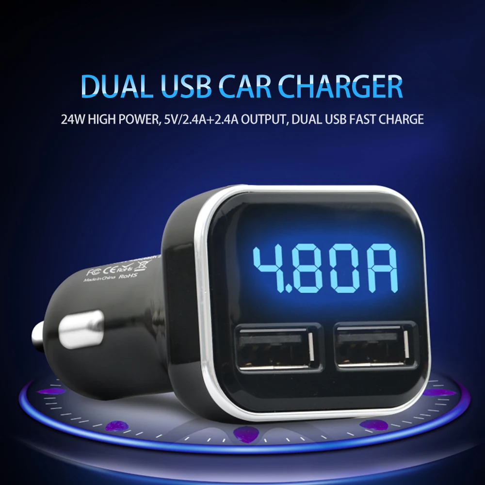 4.8A двойное автомобильное usb устройство для зарядки телефона адаптер новый