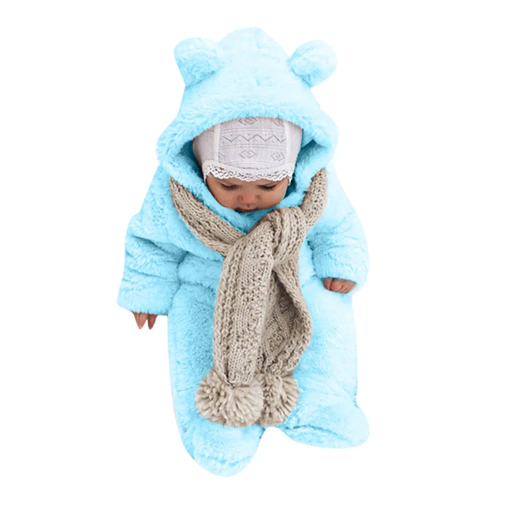 Детская одежда для малышей, зимняя одежда для новорожденных девочек, флисовый комбинезон для мальчиков и девочек, комбинезон с капюшоном, теплое пальто, верхняя одежда