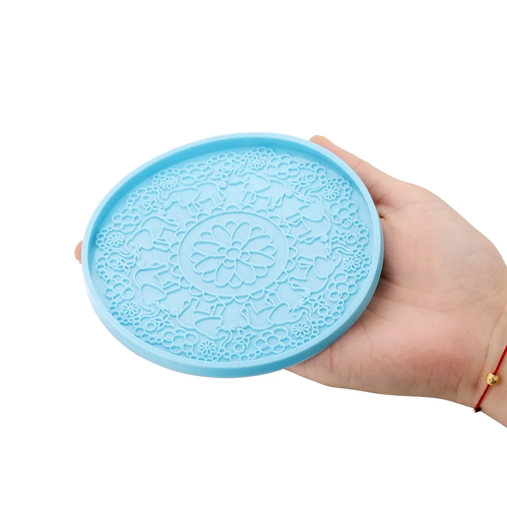 Силиконовая форма с подставкой в виде мандалы круглая поднос коврик для чашки