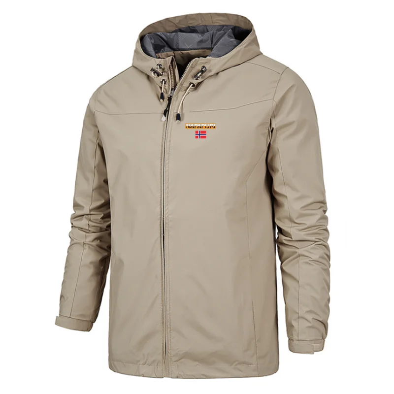 

Outdoor Men New National Flag Vintage Hooded Plane Jacket Coat Spring Autumn Fashion Patchwork Waterproof Pockets Hat Jackets