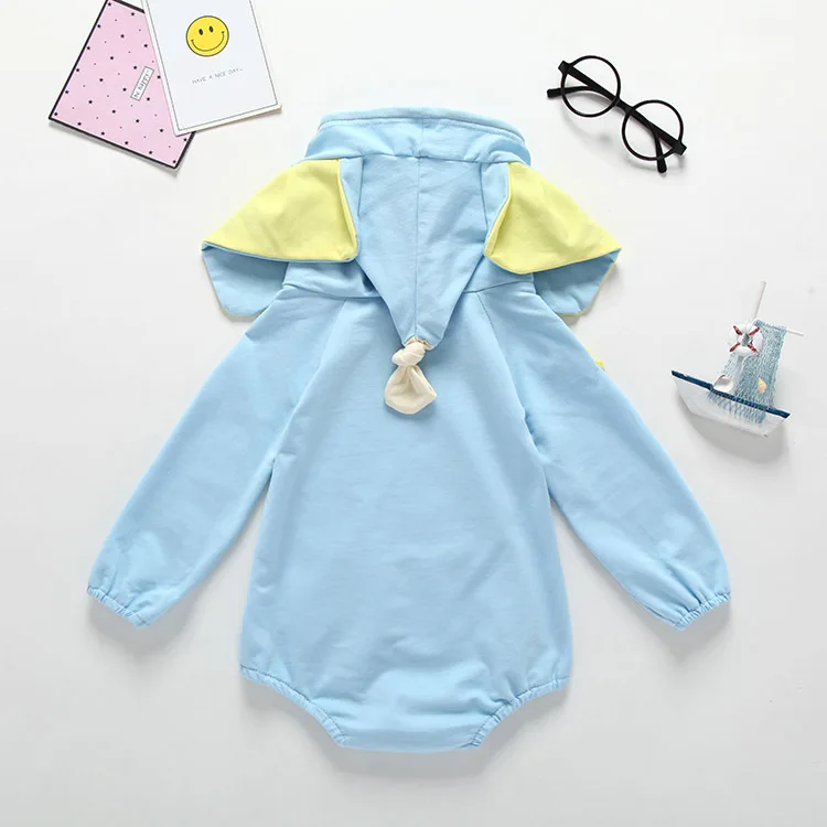 New Baby Romper Children Kids Cute Elephant Hooded Long Sleeve Jumpsuit Product Cotton Newborn Rompers |