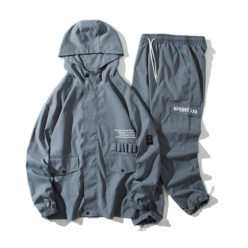 2020 Autumn Men Streetwear Tracksuit Harajuku Joggers Suit Sets Vintage Hooded Hoodies Fashions Pants ABZ551 | Мужская одежда