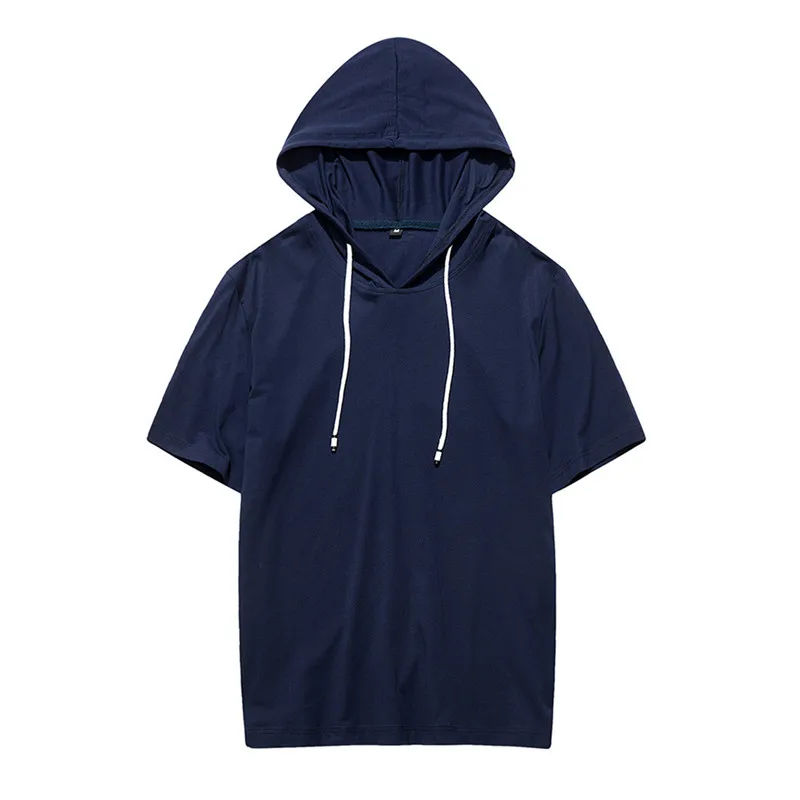 

hoodies men Short sleeve Solid color sweatshirts casual summer pullover hoodie harajuku men