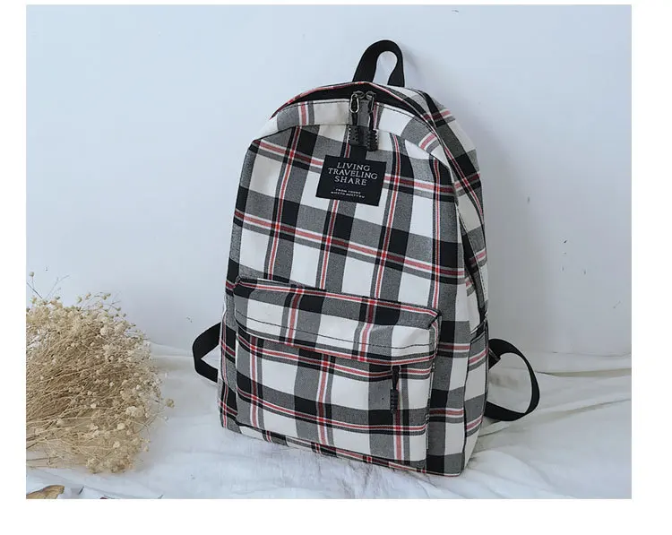 Модные клетчатые женские сумки на плечо вместительный школьный ранец высокого